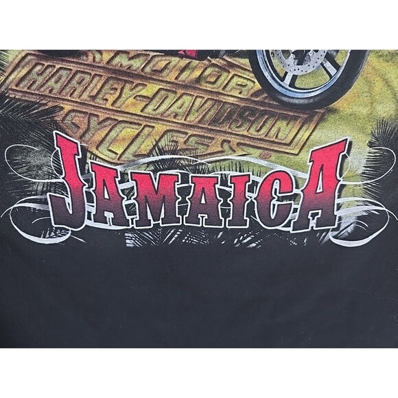 PAIR of Harley Davidson XL T Shirts  St. Kitts & Jamaica Black Travel Motorcycle - Picture 15 of 16